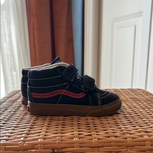 Vans Kids Black and Red High-Top Sneakers